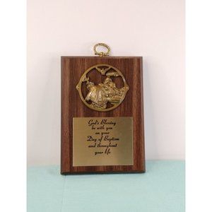 God's Blessing Baptism Wooden Wall Plaque